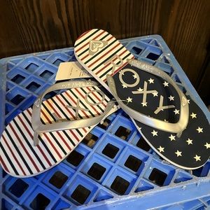 Roxy Red White Blue Flip Flops